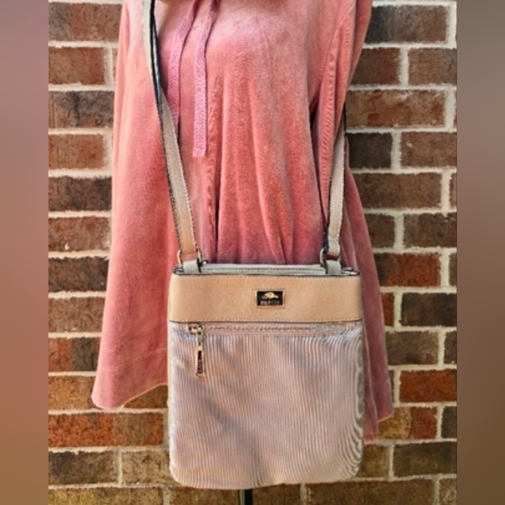 Roots Beige Crossbody Bag with Adjustable Strap